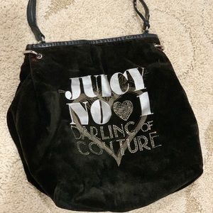 Black Velour Juicy Couture Hobo Bag